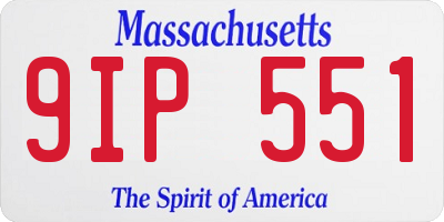 MA license plate 9IP551