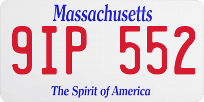 MA license plate 9IP552