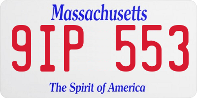 MA license plate 9IP553