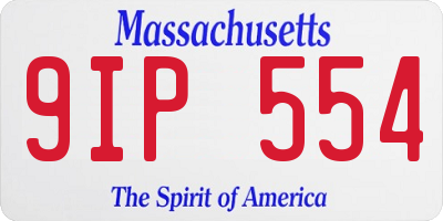 MA license plate 9IP554