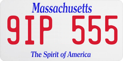 MA license plate 9IP555