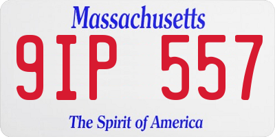 MA license plate 9IP557