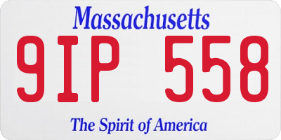 MA license plate 9IP558