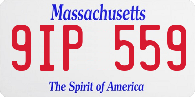 MA license plate 9IP559