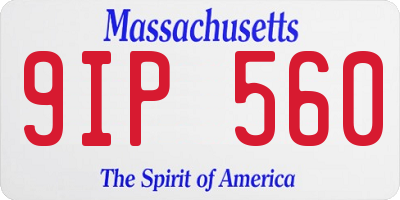 MA license plate 9IP560