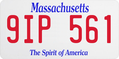 MA license plate 9IP561