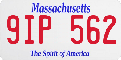 MA license plate 9IP562