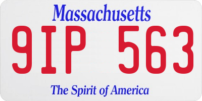 MA license plate 9IP563