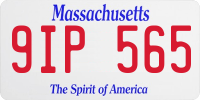 MA license plate 9IP565