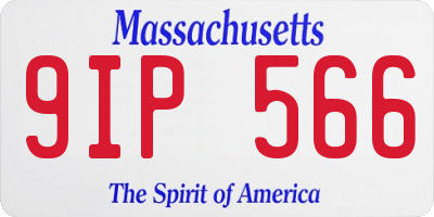 MA license plate 9IP566