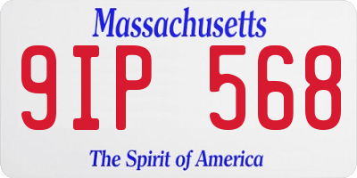 MA license plate 9IP568