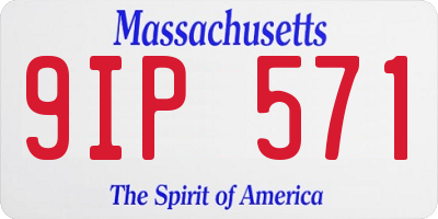 MA license plate 9IP571