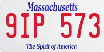 MA license plate 9IP573