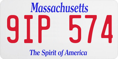 MA license plate 9IP574