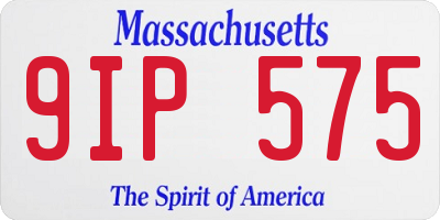 MA license plate 9IP575