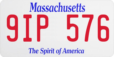MA license plate 9IP576