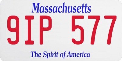 MA license plate 9IP577