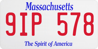 MA license plate 9IP578
