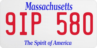 MA license plate 9IP580