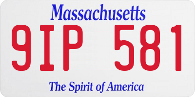 MA license plate 9IP581