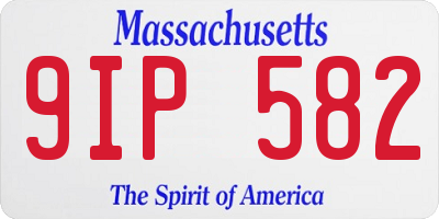 MA license plate 9IP582