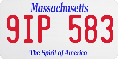 MA license plate 9IP583