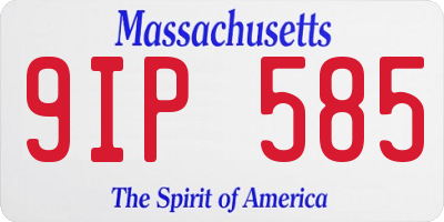 MA license plate 9IP585