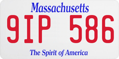 MA license plate 9IP586