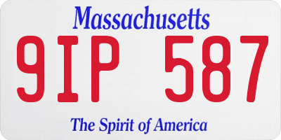 MA license plate 9IP587