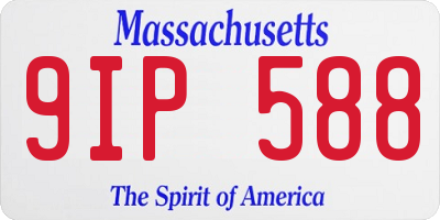 MA license plate 9IP588