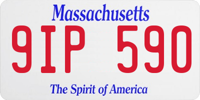 MA license plate 9IP590