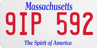 MA license plate 9IP592