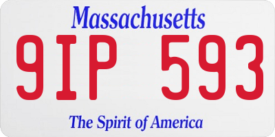 MA license plate 9IP593