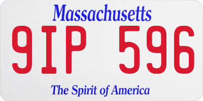 MA license plate 9IP596