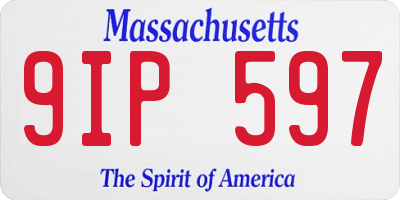 MA license plate 9IP597