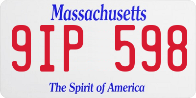 MA license plate 9IP598