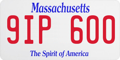 MA license plate 9IP600