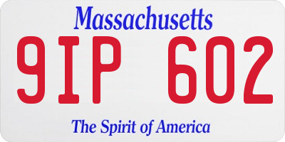 MA license plate 9IP602