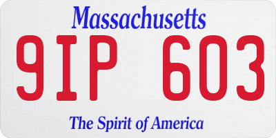 MA license plate 9IP603