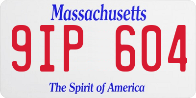 MA license plate 9IP604