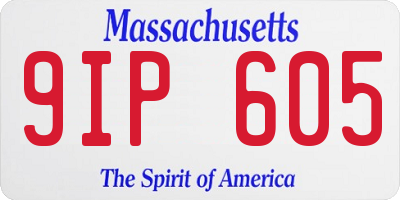 MA license plate 9IP605