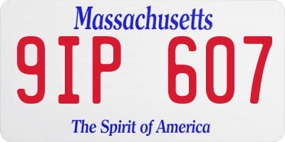 MA license plate 9IP607