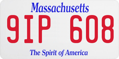 MA license plate 9IP608