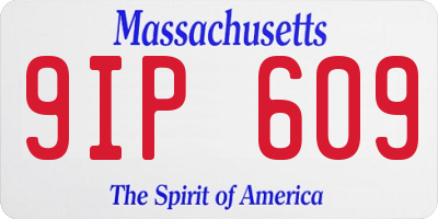 MA license plate 9IP609