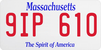MA license plate 9IP610