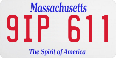 MA license plate 9IP611