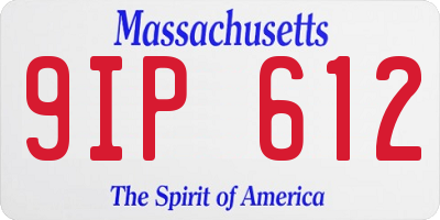 MA license plate 9IP612