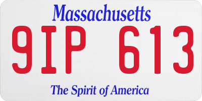 MA license plate 9IP613