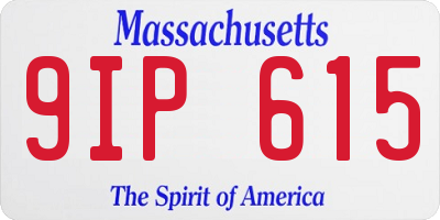 MA license plate 9IP615