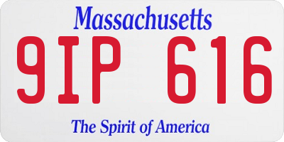 MA license plate 9IP616